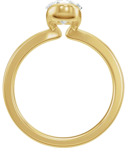 Sužadėtuvių Žiedas „Half Bezel Solitaire“ 14k yellow gold Oval 8.5mm x 6.5mm (2)