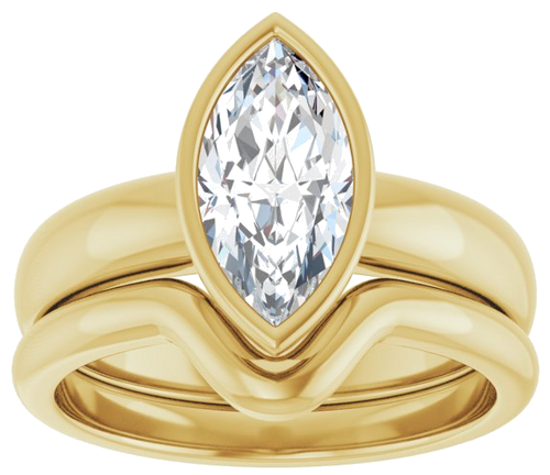 Sužadėtuvių Žiedas „Bezel-Set Solitaire“ 14k yellow gold Marquise 11mm x 5.5mm (8)