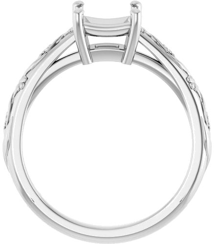 Sužadėtuvių Žiedas „Solitaire“ 14k white gold Square 5.5mm (2)