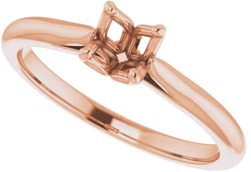 14K Rose  4.8 mm Round Solitaire Engagement Ring Mounting (5)