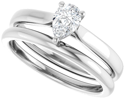 Sužadėtuvių Žiedas „Solitaire“ 417 Baltojo Aukso Pear Shape 6mm x 4mm (10)