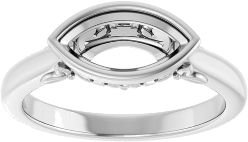 Sužadėtuvių Žiedas „Bezel-Set“ 14k white gold Marquise 10mm x 5mm (3)