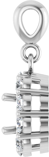 Pakabukas „Halo-Style“ 14k white gold Round 5.2mm (3)