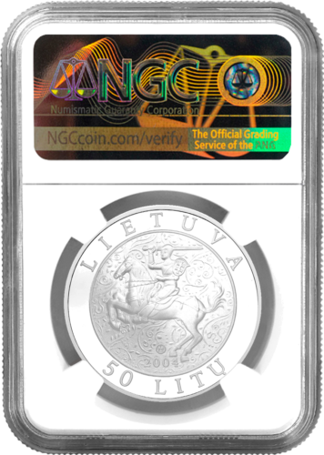 2004 Lithuanian Statute 50 Litas Silver Coin PF 69 ULTRA CAMEO (2)