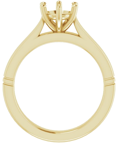 14K Yellow  6.5 mm Round Solitaire Engagement Ring Mounting (2)