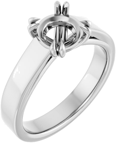 Platinum 7.4 mm Round Engagement Ring Mounting (1)