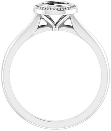 Sužadėtuvių Žiedas „Bezel-Set Solitaire Milgrain“ 14k white gold Round 5.2mm (2)
