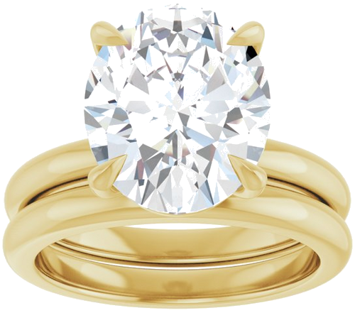 Sužadėtuvių Žiedas 585 Geltonojo Aukso Oval 12mm x 10mm (6)