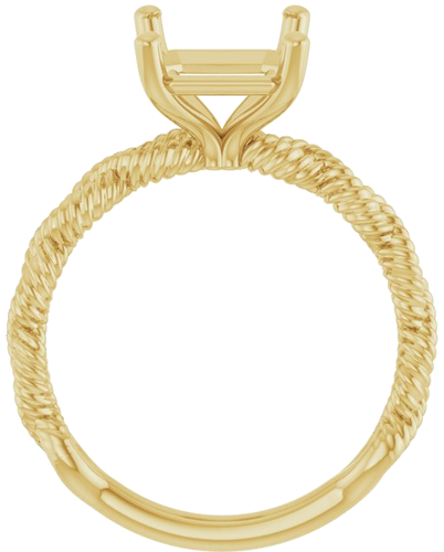 Sužadėtuvių Žiedas „Solitaire Infinity-Inspired“ 14k yellow gold Emerald 10mm x 8mm (2)