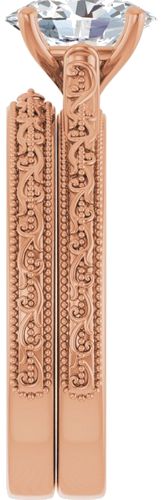 Sužadėtuvių Žiedas „Solitaire“ 585 Rožinis Aukso Oval 8mm x 6mm (9)