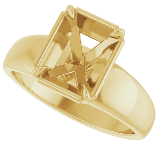 Sužadėtuvių Žiedas „Claw-Prong Solitaire Bezel-Style“ 14k yellow gold Emerald 8.5mm x 6.5mm (5)