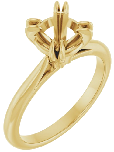14K Yellow 7.4 mm Round Engagement Ring Mounting (1)