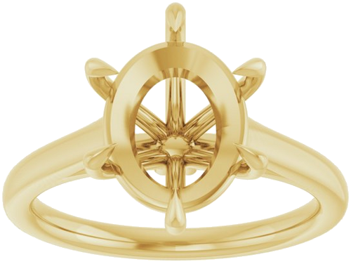 Sužadėtuvių Žiedas „Claw-Pong“ 14k yellow gold Oval 11mm x 9mm (3)