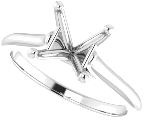 Sužadėtuvių Žiedas „Solitaire“ 585 Baltojo Aukso Square 6mm (5)