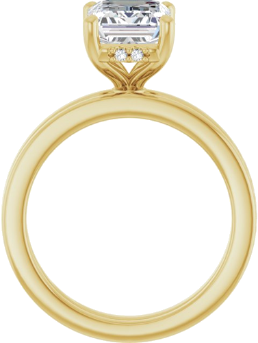 Sužadėtuvių Žiedas „Hidden Halo-Style“ 14k yellow gold Emerald 9mm x 7mm (7)