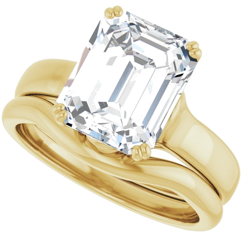Sužadėtuvių Žiedas „Solitaire“ 14k yellow gold Emerald 10mm x 8mm (10)