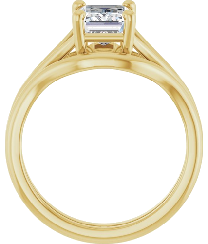 Sužadėtuvių Žiedas „Solitaire Split-Shank“ 14k yellow gold Emerald 8mm x 6mm (7)