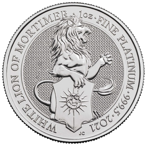 1 oz Baltasis Liūtas 2021 Karalienės žvėrys Platininė moneta (1)