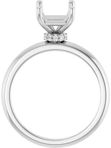 Sužadėtuvių Žiedas „Accented“ 14k white gold Emerald 9mm x 7mm (2)