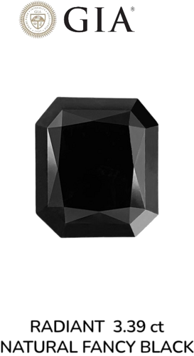 3.39 carat Fancy Black-VVS2 Natūralus Radiant Deimantas (1)
