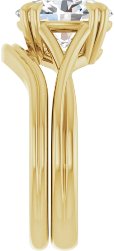 Sužadėtuvių Žiedas „Double Claw-Prong Solitaire Criss-Cross“ 14k yellow gold Oval 10mm x 8mm (9)