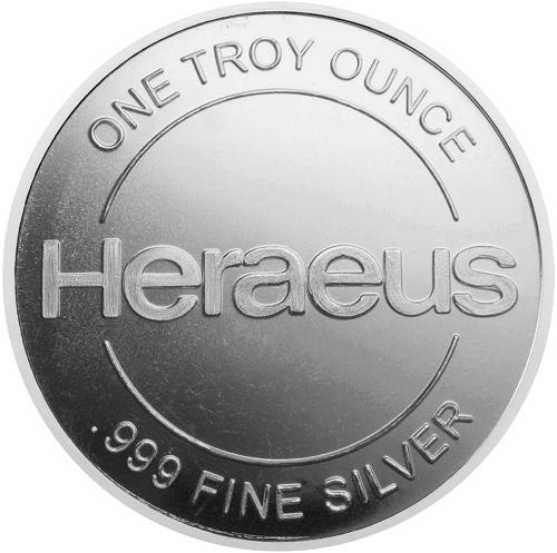 1 oz Heraeus сребърна монета (1)