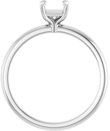 14K White  4.5x4.5 mm Square Solitaire Engagement Ring Mounting (2)