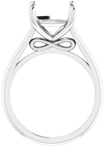 Sužadėtuvių Žiedas „Accented Infinity-Inspired“ 14k white gold Cushion 10mm (2)