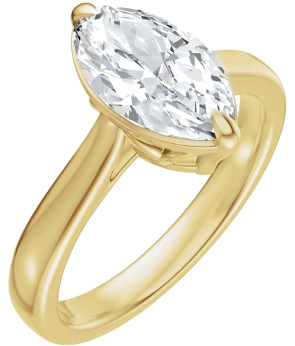 Sužadėtuvių Žiedas „Claw-Prong Solitaire Bezel-Style“ 14k yellow gold Marquise 14mm x 7mm (1)
