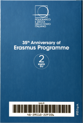 2022 Italija Erasmus 35-metis 2 eurų BU moneta kortelėje (7)