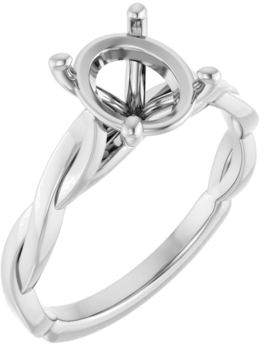 Sužadėtuvių Žiedas „Infinity-Inspired“ 10k white gold Oval 9mm x 7mm (1)