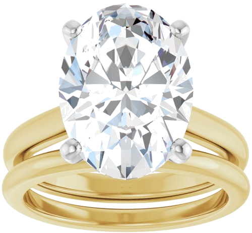 Sužadėtuvių Žiedas 14k yellow/white gold Oval 14mm x 10mm (8)