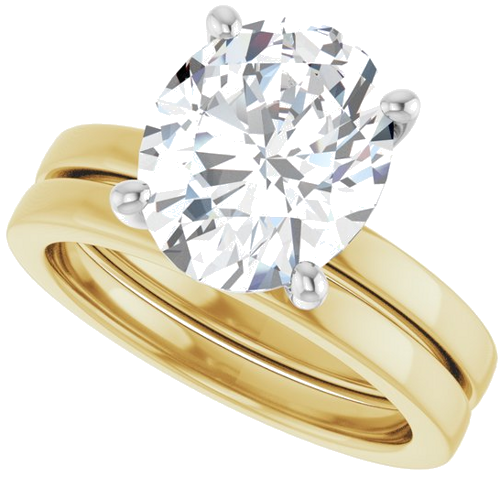 Sužadėtuvių Žiedas „Solitaire“ 14k yellow/white gold Oval 11mm x 9mm (10)