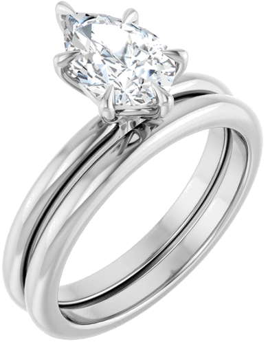Sužadėtuvių Žiedas „Solitaire“ 14k white gold Pear 9mm x 6mm (6)
