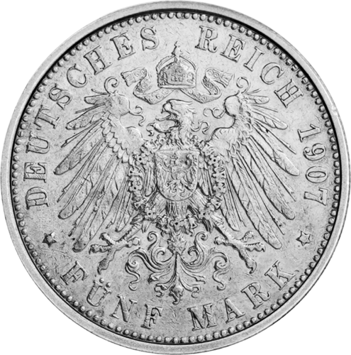 5 markės Vilhelmas II (1891-1908) Vokietijos imperija sidabrinė moneta (2)