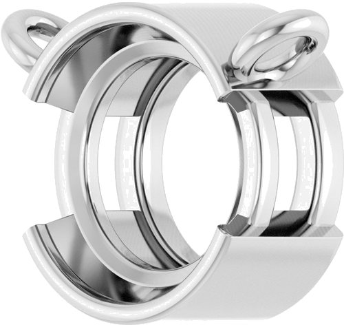 Pakabukas „Half-Bezel Solitaire“ 14k white gold Round 6.5mm (2)