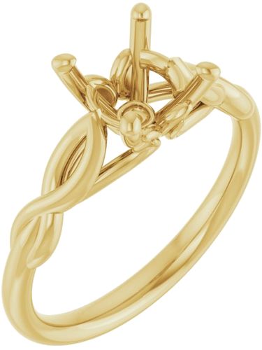 Sužadėtuvių Žiedas „Solitaire Sculptural“ 14k yellow gold Round 7.4mm (1)