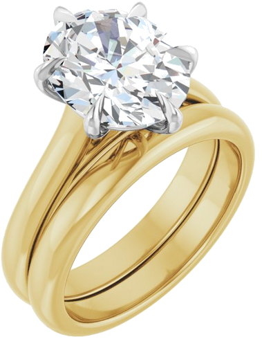 Sužadėtuvių Žiedas „Claw-Prong“ 14k yellow/white gold Oval 11mm x 9mm (6)