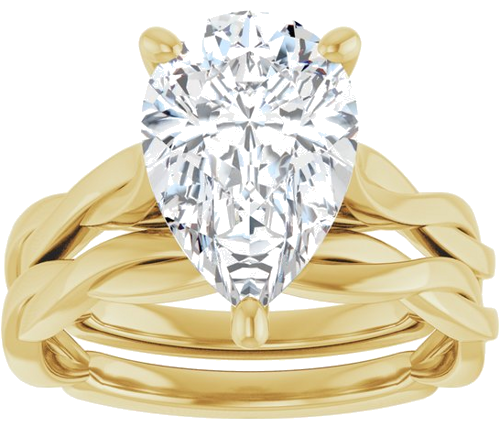 Sužadėtuvių Žiedas „Infinity-Inspired“ 14k yellow gold Pear 12mm x 8mm (8)