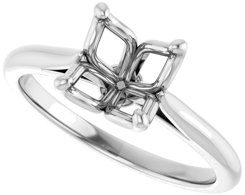 Sužadėtuvių Žiedas „Solitaire“ 14k white gold Cushion 7mm (5)