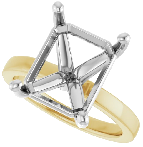 Sužadėtuvių Žiedas „Solitaire“ 14k yellow/white gold Emerald 12mm x 10mm (5)