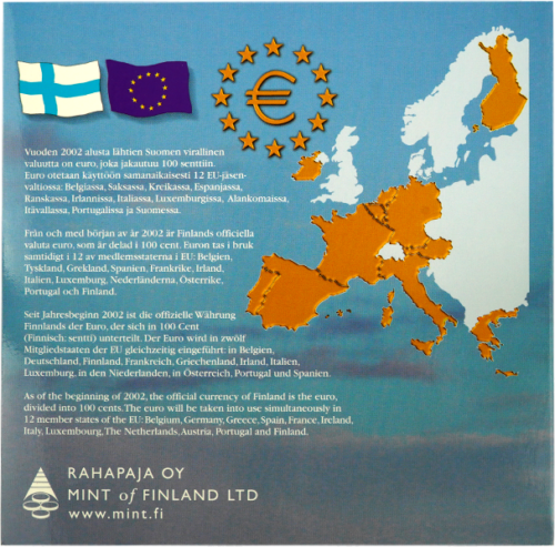 2001 Suomija Euro monetų BU rinkinys (3)