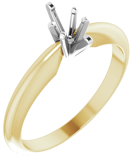 Sužadėtuvių Žiedas „Heavyweight Solitaire“ 14k yellow/white gold Marquise 6mm x 3mm (1)