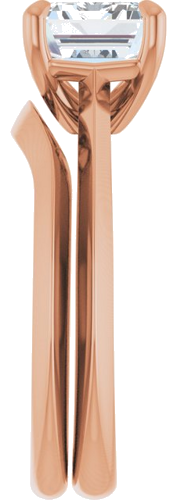 Sužadėtuvių Žiedas „Solitaire“ 417 Rožinis Aukso Emerald 9mm x 7mm (9)