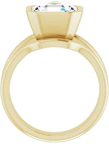 18K Yellow 9 mm Asscher Engagement Ring Mounting (7)