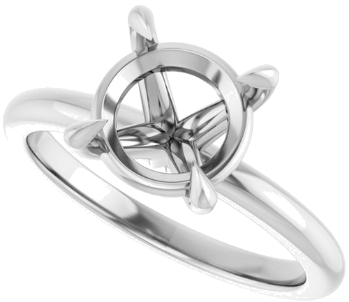 Sužadėtuvių Žiedas 585 Baltojo Aukso Round 8.8mm (5)