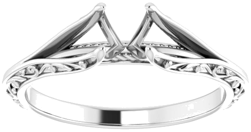 Sužadėtuvių Žiedas „Solitaire“ 585 Baltojo Aukso Round 5.2mm (3)