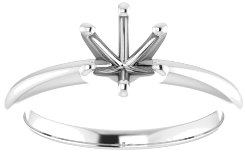 Sužadėtuvių Žiedas „Solitaire“ 585 Baltojo Aukso Round 6mm (3)