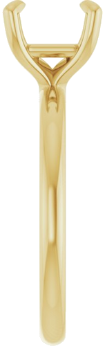 14K Yellow  7x7 mm Asscher Solitaire Engagement Ring Mounting (4)