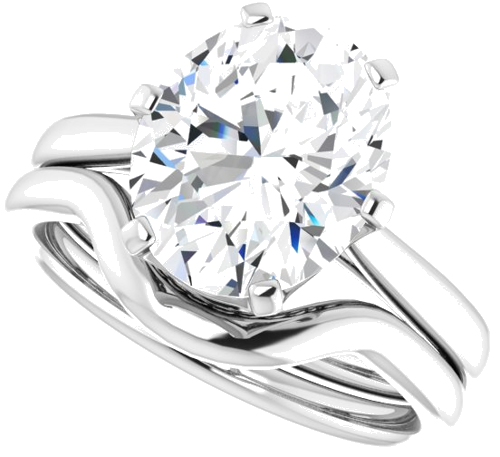 Sužadėtuvių Žiedas „Solitaire“ 14k white gold Oval 11mm x 9mm (10)
